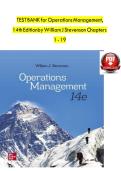 TEST BANK for Operations Management&comma; 14th Edition by William J&period; Stevenson&comma; Verified Chapters 1 - 19&comma; Complete Newest Version
