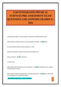C165 INTEGRATED PHYSICAL SCIENCES PRE-ASSESSMENT EXAM QUESTIONS AND ANSWERS GRADED A&plus; 2026