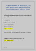 ACVPM Epidemiology and Biostats Actual Exam  Newest 2026-2027 With Complete Questions And  Correct Detailed Answers&vert; Brand New Version&excl; 