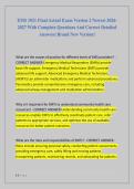 EMS 1021 Final Actual Exam Version 2 Newest 2026 2027 With Complete Questions And Correct Detailed  Answers&vert; Brand New Version&excl;