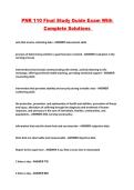 PNR 110 Final Study Guide Exam With Complete Solutions 