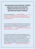 CAISS AIS EXAM ACTUAL EXAM 2026 &vert; CERTIFIED ABBREVIATED INJURY SCALE SPECIALIST &vert; ABBREVIATED INJURY SCALE &lpar;AIS&rpar; &vert; ALL QUESTIONS AND CORRECT ANSWERS