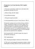 Perioperative Care Exam Questions With Complete Solutions