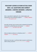 FIDUCIARY LICENSE AZ EXAM ACTUAL EXAM 2026 &vert; ALL QUESTIONS AND CORRECT ANSWERS &vert; VERIFIED ANSWERS &vert; UPDATED VERSION