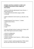 NURSING 240 FINAL KAHOOT & TOPIC LIST COMBINE QUESTIONS WITH COMPLETE SOLUTIONS