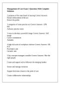 Management of Care Exam 1 Questions With Complete Solutions