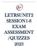 LETRS UNIT 2  SESSION 1-8 EXAM ASSESSMENT &sol; QUIZZES  2023