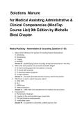 Solutions Manurefor Medical Assisting Administrative & Clinical Competencies &lpar;MindTap Course List&rpar; 9th Edition by Michelle Blesi Chapter &period;pdf