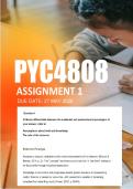 PYC4808 Assignment 1 Semester 1 ANSWERS 2026 - Due 27 May 2026
