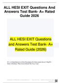 HESI Exit Exam &ndash; Comprehensive Questions and Answers Test Bank &lpar;2026&rpar; &vert; Complete Exam Preparation Guide
