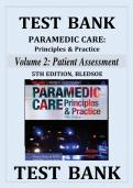 Test Bank for Paramedic Care&colon; Principles & Practice Volume 2 Patient Assessment 5th Edition by Bryan E&period; Bledsoe &ndash; Updated Latest 2025&ndash;2026 Complete Exam Preparation Resource&period; Comprehensive Chapter-by-Chapter Questions with Verified Answers and Rationales&period;