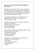 NUR 116 &sol; EXAM 3 QUESTIONS WITH COMPLETE SOLUTIONS