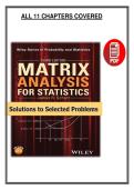 Matrix Analysis for Statistics 3rd &lpar;2016&rpar; - James R&period; Schott - Solutions to Selected Problems PDF