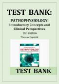 Test Bank for Pathophysiology&colon; Introductory Concepts and Clinical Perspectives 2nd Edition by Theresa Capriotti &ndash; Updated Latest 2025&ndash;2026 Comprehensive Study Guide&period; Complete Chapter-by-Chapter Questions and Verified Answers for Exam Success&period; Trusted Reso