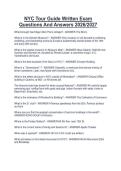 NYC Tour Guide Written Exam Questions And Answers 2026&sol;2027