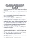 NYC Tour Guide Complete Exam Questions And Verified Answers 2026&sol;2027
