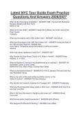 Latest NYC Tour Guide Exam Practice Questions And Answers 2026&sol;2027