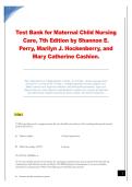 Test Bank&colon; Maternal Child Nursing Care 7th Edition &ndash; Perry&comma; Hockenberry & CPerry Hockenberry Cashion questions and answers  Nursing exam study guide PDF  Maternal-child nursing practice questions PDF  Verified answers for nursing students  Nursing exam pr