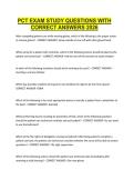 PCT EXAM STUDY QUESTIONS WITH CORRECT ANSWERS 2026