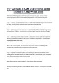 PCT ACTUAL EXAM QUESTIONS WITH CORRECT ANSWERS 2026