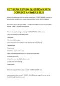 PCT EXAM REVIEW QUESTIONS WITH CORRECT ANSWERS 2026