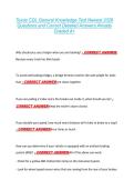 Texas CDL General Knowledge Test Newest 2026  Questions and Correct Detailed Answers Already  Graded A&plus; 