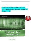 Solution Manual for Federal Tax Research&comma; 13th Edition by Roby Sawyers & Steven Gill &vert; Verified Chapters 1-13 Complete &vert; CPA Exam Prep &vert; 2026 Update &vert; A&plus; Grade &vert; Downloadable PDF