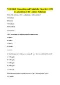 NUR 6121 Endocrine and Metabolic Disorders &lpar;DM II&rpar;-Questions with Correct Solutions