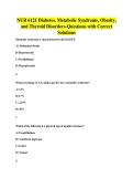 NUR 6121 Diabetes&comma; Metabolic Syndrome&comma; Obesity&comma; and Thyroid Disorders-Questions with Correct Solutions