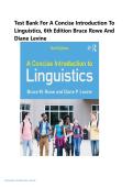 Test Bank for A Concise Introduction to Linguistics&comma; 6th edition Bruce Rowe and Diane Levine &vert;Newest Edition&vert; 2026