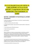 FCCS FUNDAMENTALS OF CRITICAL CARE SUPPORT ACTUAL EXAM 2026&sol;2027 &vert; Comprehensive Review with Verified Q&A &vert; Pass Guaranteed - A&plus; Graded