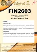 FIN2603 Assignment 1 &lpar;COMPLETE ANSWERS&rpar; Semester 1 2026 - DUE 16 March 2026