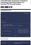 COSM 1000 Safety&comma; Department&comma; Orientation & Cosmetology Opportunity Chapter 1 & 2 &ndash; Questions With Thorough Solutions