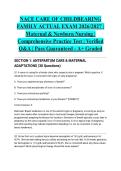 NACE CARE OF CHILDBEARING FAMILY ACTUAL EXAM 2026&sol;2027 &vert; Maternal & Newborn Nursing &vert; Comprehensive Practice Test &vert; Verified Q&A &vert; Pass Guaranteed - A&plus; Graded