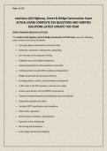 Louisiana &lpar;LA&rpar; Highway&comma; Street & Bridge Construction Exam ACTUAL EXAM COMPLETE 250 QUESTIONS AND VERIFIED SOLUTIONS LATEST UPDATE THIS YEAR