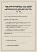 Rhode Island Telecommunications System Technician &lpar;TST&rpar; license Exam ACTUAL EXAM COMPLETE 400 QUESTIONS AND VERIFIED SOLUTIONS LATEST UPDATE THIS YEAR&period;pdf