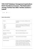 WGU D427 Database Management Applications EXAM Questions & Answers&comma; Well Elaborated &vert; Already Verified Test &vert;100&percnt; Verified solutions &vert; Latest&excl;&excl;