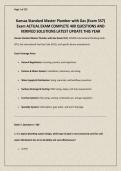 Kansas Standard Master Plumber with Gas &lpar;Exam 557&rpar; Exam ACTUAL EXAM COMPLETE 400 QUESTIONS AND VERIFIED SOLUTIONS LATEST UPDATE THIS YEAR