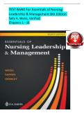 Test Bank for Essentials of Nursing Leadership & Management&comma; 8th Edition by Weiss&comma; Tappen & Grimley  &vert; Verified Chapters 1-16 Complete &vert; A&plus; Grade &vert; Downloadable PDF