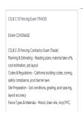 CSLB C-13 Fencing Exam &lpar;TRADE&rpar; FINAL EXAM ACTUAL EXAM ALL QUESTIONS AND CORRECT ANSWERS LATEST UPDATE THIS YEAR-JUST RELEASED