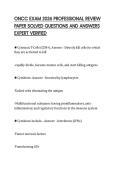 ONCC EXAM 2026 PROFESSIONAL REVIEW PAPER SOLVED QUESTIONS AND ANSWERS EXPERT VERIFIED