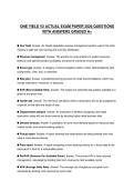 ONE YIELD V2 ACTUAL EXAM PAPER 2026 QUESTIONS WITH ANSWERS GRADED A&plus;