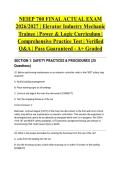 NEIEP 700 FINAL ACTUAL EXAM 2026&sol;2027 &vert; Elevator Industry Mechanic Trainee &vert; Power & Logic Curriculum &vert; Comprehensive Practice Test &vert; Verified Q&A &vert; Pass Guaranteed - A&plus; Graded
