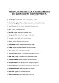 ONE YIELD V2 CERTIFICATION ACTUAL EXAM PAPER 2026 QUESTIONS WITH ANSWERS GRADED A&plus;
