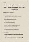 North Carolina Landscape Contractor Exam ACTUAL EXAM COMPLETE 200 QUESTIONS AND VERIFIED SOLUTIONS LATEST UPDATE THIS YEAR