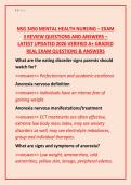 NSG 3450 Mental Health Nursing &ndash; Exam 3 Review Questions and Answers &ndash; Latest Updated 2026 Verified A&plus; Graded Real Exam Questions & Answers