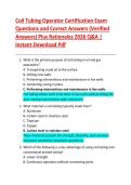 Coil Tubing Operator Certification Exam  Questions and Correct Answers &lpar;Verified  Answers&rpar; Plus Rationales 2026 Q&A &vert;  Instant Download Pdf