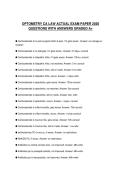 OPTOMETRY CA LAW ACTUAL EXAM PAPER 2026 QUESTIONS WITH ANSWERS GRADED A&plus;