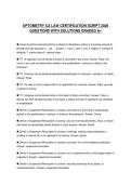OPTOMETRY CA LAW CERTIFICATION SCRIPT 2026 QUESTIONS WITH SOLUTIONS GRADED A&plus;