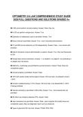 OPTOMETRY CA LAW COMPREHENSIVE STUDY GUIDE 2026 FULL QUESTIONS AND SOLUTIONS GRADED A&plus;